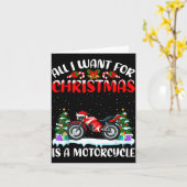 Carte Funny Santa Hat All I Want For Christmas Is A Moto (Fleur jaune)