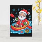 Carte Funny Santa Kayaking Lover Holiday Christmas Xmas (Fleur jaune)