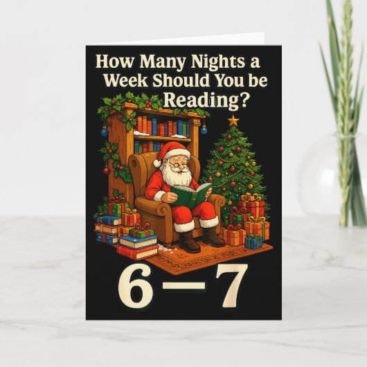 Carte Funny Santa lisant 67 Meme Tee Noël Enseignant (Devant)