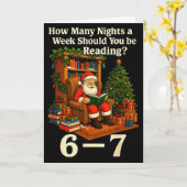 Carte Funny Santa lisant 67 Meme Tee Noël Enseignant (Fleur jaune)