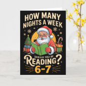 Carte Funny Santa lisant 67 Meme Tee Noël Enseignant  (Fleur jaune)