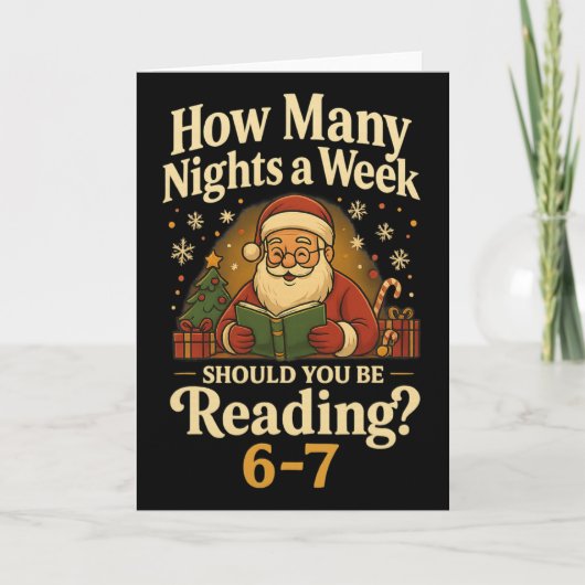 Carte Funny Santa lisant 67 Meme Tee Noël Enseignant (Devant)
