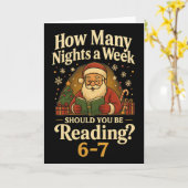 Carte Funny Santa lisant 67 Meme Tee Noël Enseignant (Fleur jaune)
