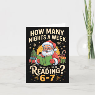 Carte Funny Santa lisant 67 Tee drôle de Noël Professeur