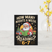 Carte Funny Santa lisant 67 Tee drôle de Noël Professeur (Fleur jaune)
