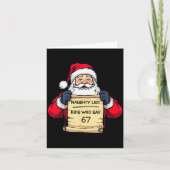 Carte Funny Santa Naughty List Kids Who Say 67 Christmas (Devant)