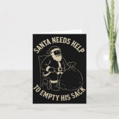 Carte Funny Santa Needs Help To Empty His Sack Adult Hum (Devant)