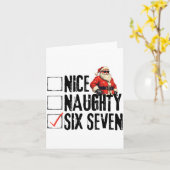 Carte Funny Santa Nice Naughty Six Seven Meme 67 Christm (Fleur jaune)
