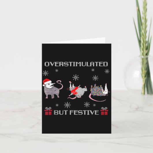 Carte Funny Santa Ossums Overstimulated But Festive Xmas (Devant)