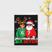 Carte Funny Santa Reindeer 6 7 Christmas Meme Six Seven  (Fleur jaune)