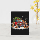 Carte Funny Santa Riding Christmas Tree Truck Fox Christ (Fleur jaune)