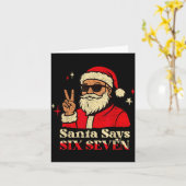 Carte Funny Santa Says Six Seven 67 Meme Christmas Holid (Fleur jaune)