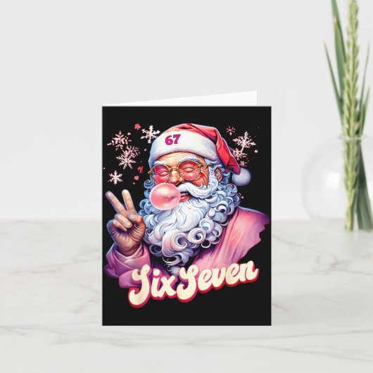 Carte Funny Santa Says Six Seven Christmas 67 Meme Xmas (Devant)