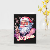 Carte Funny Santa Says Six Seven Christmas 67 Meme Xmas (Fleur jaune)