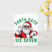 Carte Funny Santa Says Six Seven Christmas 67 Meme Xmas  (Fleur jaune)