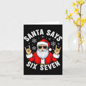 Carte Funny Santa Says Six Seven Christmas Xmas Meme (Fleur jaune)