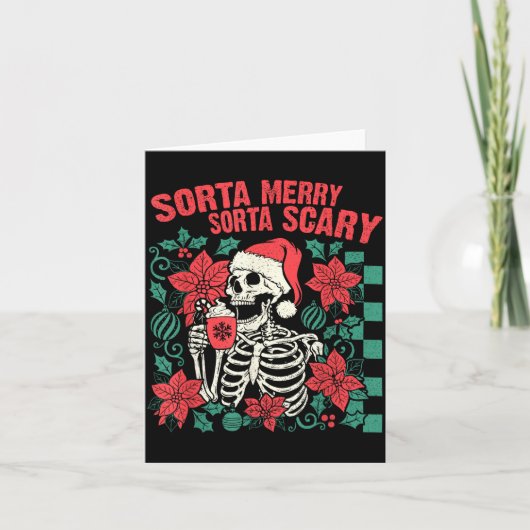 Carte Funny Santa Skeleton Sorta Merry Sorta Y Soky Xmas (Devant)
