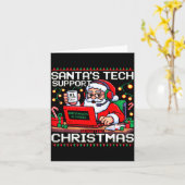 Carte Funny Santa's Tech Suprt Rebooting Christmas Ugly (Fleur jaune)