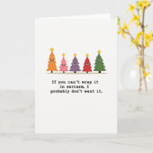 Carte Funny Sarcasm Christmas Card Quote With Trees (Fleur jaune)