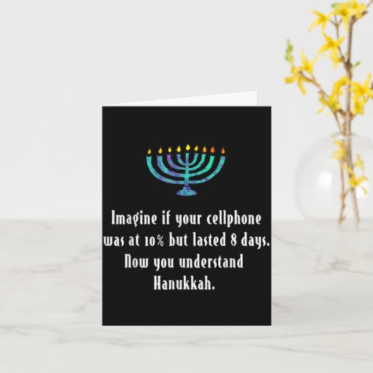 Carte Funny Sarcastic Hanukkah Chanukah Cellphone Quote (Fleur jaune)