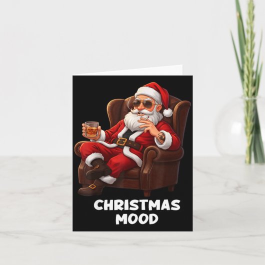 Carte Funny Sarcastic Santa Smoking And Drinking “christ (Devant)