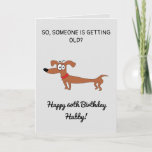 Carte Funny Sausage Chien Snarky Husband 60e Anniversair<br><div class="desc">Funny Sausage Chien Snarky Husband 60e anniversaire, un design drôle fait pour n'importe quel mari. Si vous cherchez une carte d'anniversaire unique pour le mari, des cartes d'anniversaire de 60e anniversaire de mari drôle ou des cartes d'anniversaire de mari espiègle. Le design comporte un drôle de chien de saucisse avec...</div>