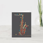 Carte Funny Saxophone Christmas Graphics Lights Lover Pl (Devant)