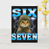 Carte Funny Saying 67 Cats Tummy Ache Survivor Cat Meme  (Fleur jaune)