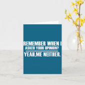 Carte Funny Saying &amp; Funnywith Sayings Remember When (Fleur jaune)