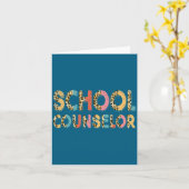 Carte Funny School Counselor Teacher Leopard School Coun (Fleur jaune)