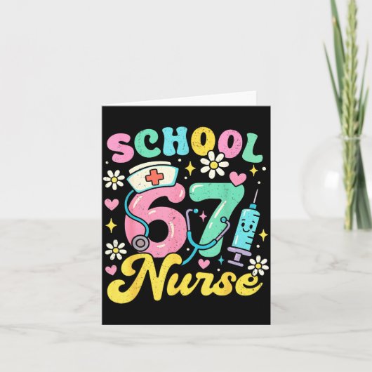 Carte Funny School Nurse 67 Cute Medical Meme Design  (Devant)