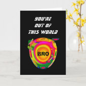 Carte Funny Sci Fi heureux anniversaire BROTHER Planet A (Fleur jaune)