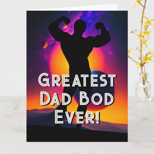 Carte Funny Sci Fi Papa Bod Mettre sur des pantalons (Fleur jaune)