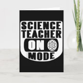 Carte Funny Science Teacher On Mode Activated With Atom (Devant)