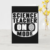 Carte Funny Science Teacher On Mode Activated With Atom (Fleur jaune)