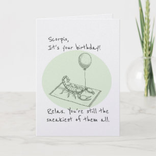 Carte Funny Scorpio Zodiac Anniversaire