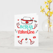 Carte Funny Scrub Valentines Day Nurse Crew Family Group (Fleur jaune)
