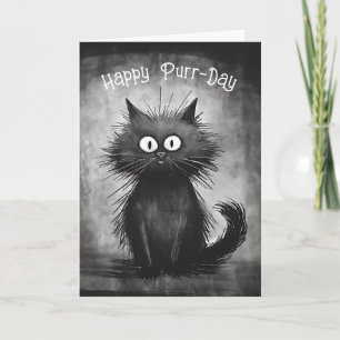 Carte Funny Scruffy Chat Anniversaire