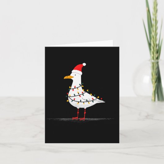 Carte Funny Seagull Christmas Graphics Animal Lights Lov (Devant)