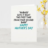 Carte Funny Second Born Mother Card (Fleur jaune)