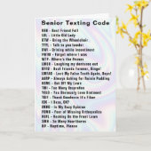 Carte Funny Senior Texting Code (Fleur jaune)