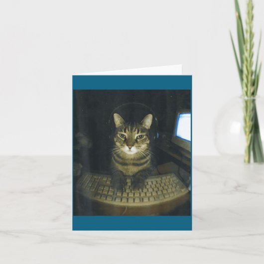 Carte Funny Serious Gamer Cat Lovers Stud Kitty Cat Meme (Devant)