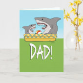 Carte Funny Shark Enfant et papa dans la Fête des pères (Fleur jaune)
