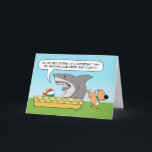 Carte Funny Shark et Dog Birthday<br><div class="desc">This funny cartoon birthday card fea large shark’s trying to keep its dignity as the years whiz by (and as the dog whizzes nearby). Thank you for choosing this original by © Chuck Ingwersen I'm an independent artist,  et I post cartoons almost every day on Instagram: https://www.instagram.com/captainscratchy</div>