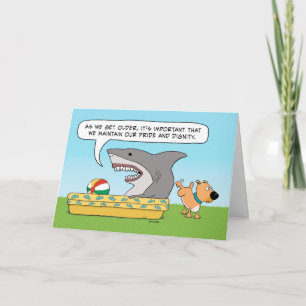 Carte Funny Shark et Dog Birthday