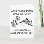 Carte Funny Sharks And Dogs Make Me Happy Humans Make My (Devant)
