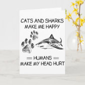 Carte Funny Sharks And Dogs Make Me Happy Humans Make My (Fleur jaune)