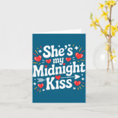 Carte Funny She's My Midnight Kiss Valentine Matching Co (Fleur jaune)