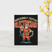 Carte Funny Shockingly Festive Electrician Vintage Chris (Fleur jaune)