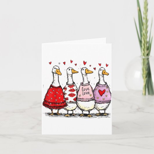 Carte Funny Silly Goose Valentine Trendy Valentine's Day (Devant)